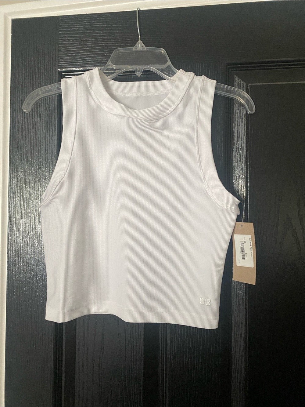 Albion White Ribbed Cropped Crewneck Tank